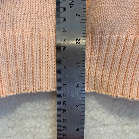 Cottage Core Coastal Grandma Land's End Peach Knit Sweater Turtleneck Medium - Picture 3 of 6